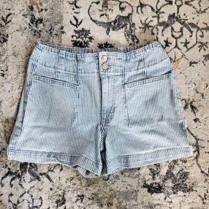 Striped High Rise Shorts